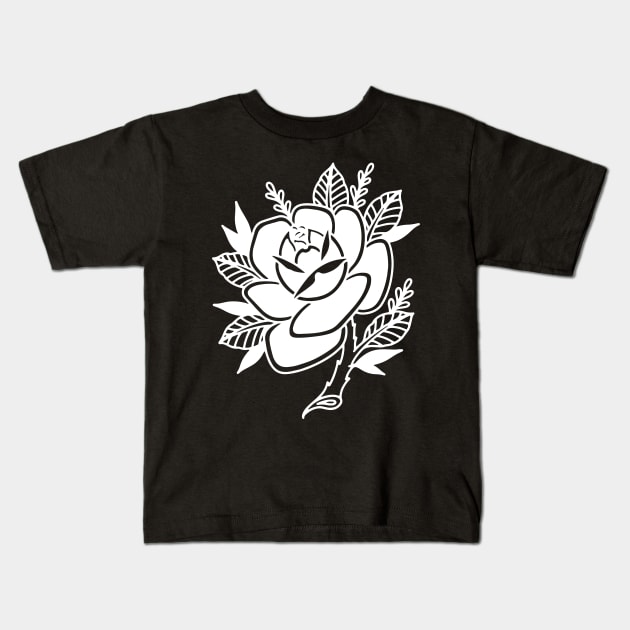 Classic Rose Inverted Kids T-Shirt by Jake B